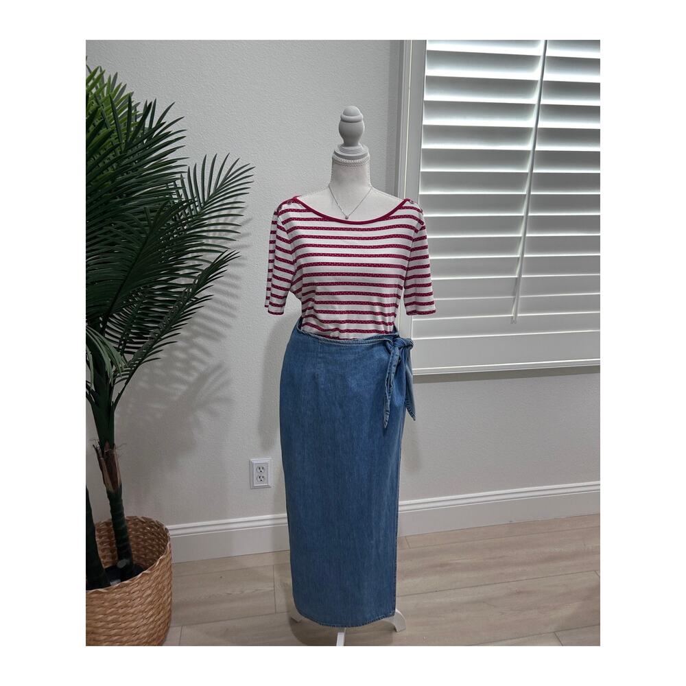 Authentic Vintage 1970s Stanley Morgan Garment Women's Denim wrap Skirt sz 16